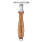 OBH Double Edge Safety Razor in Wooden, Ivory & Black Handle