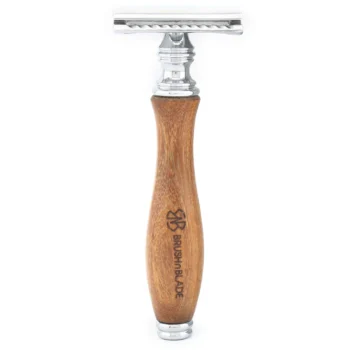 OBH Double Edge Safety Razor in Wooden, Ivory & Black Handle