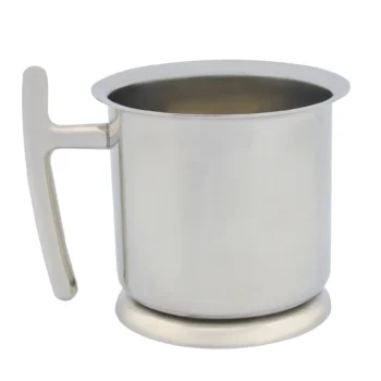 BrushnBlade Vintage Stainless Steel Shaving Mug with Handle