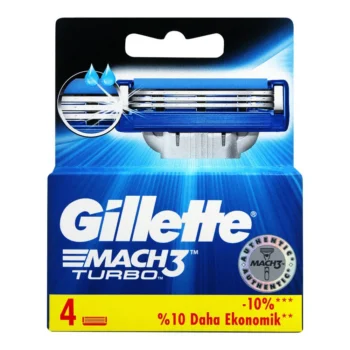 Gillette Mach3 Turbo Cartridges, Razor Blades, 4‑Pack